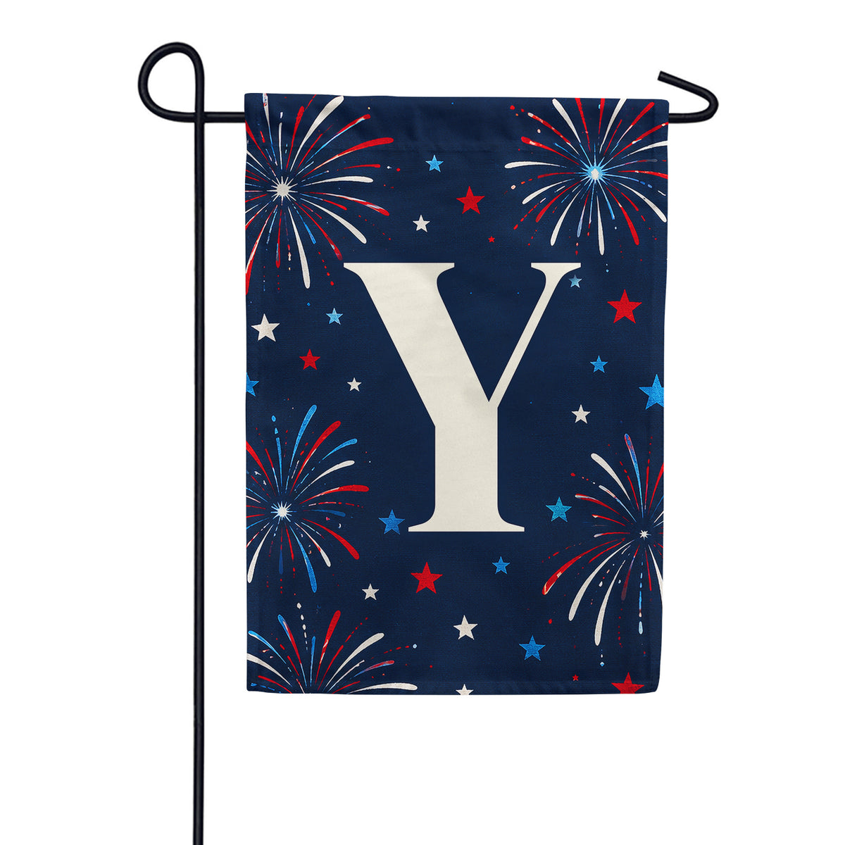 America Forever Patriotic Fireworks Monogram Garden Flag