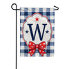 America Forever Patriotic Blue Gingham Monogram Garden Flag