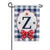 America Forever Patriotic Blue Gingham Monogram Garden Flag