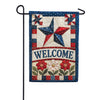 America Forever Patriotic Quilted Star Welcome Floral Design Garden Flag