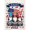 Patriotic Gnomes Happy 4th of July USA Garden Flag