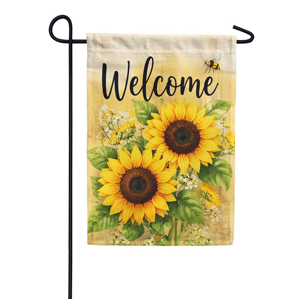 Welcome Sunflowers and Bee Garden Flag