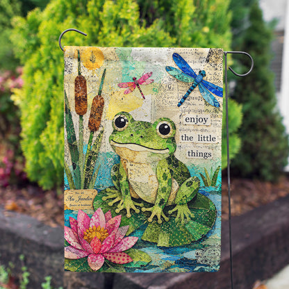 America Forever Frog on Lily Pad Enjoy Little Things Garden Flag
