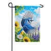 America Forever Blue Jay in Flight with Sunflowers Garden Flag