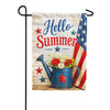 America Forever Hello Summer Patriotic Watering Can Floral Garden Flag