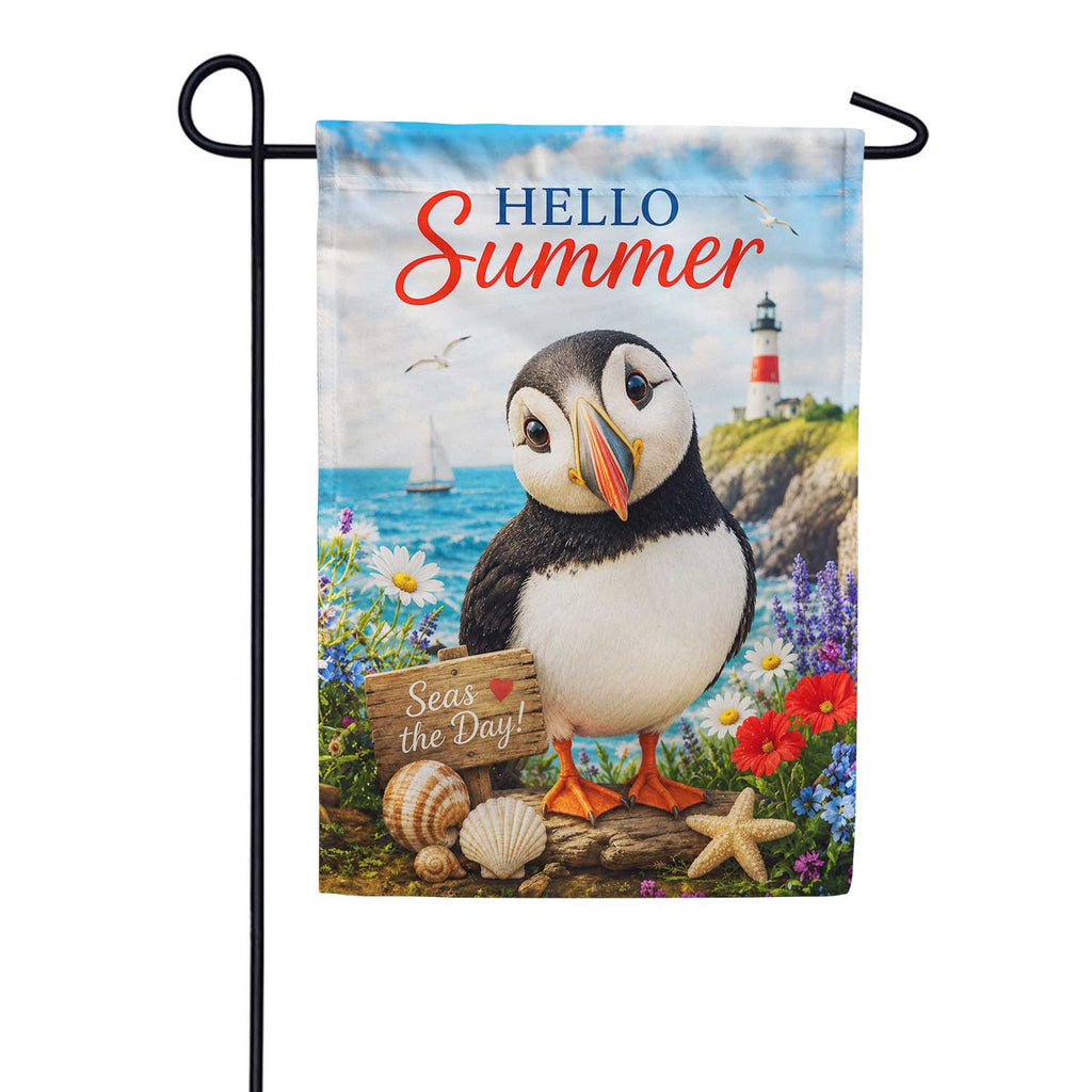 America Forever Hello Summer Puffin Garden Flag