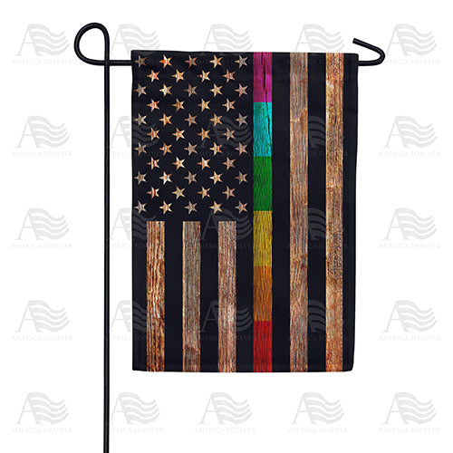 America Forever Thin Rainbow Line Garden Flag