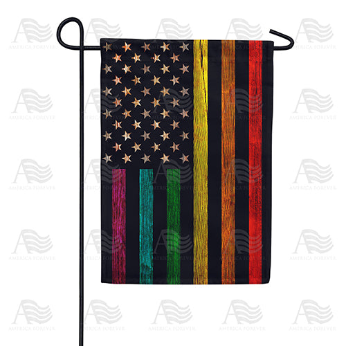 America Forever Gay Pride Thin Rainbow Line Garden Flag