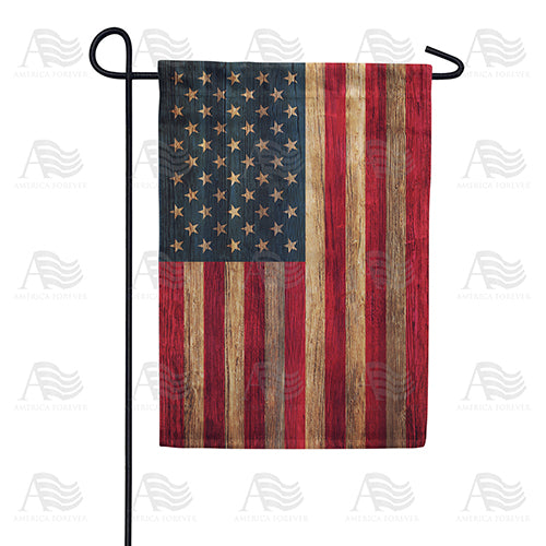 America Forever United States of America Wood-Style Garden Flag