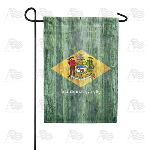America Forever Delaware State Wood-Style Garden Flag