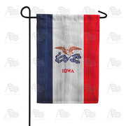 America Forever Iowa State Wood-Style Garden Flag