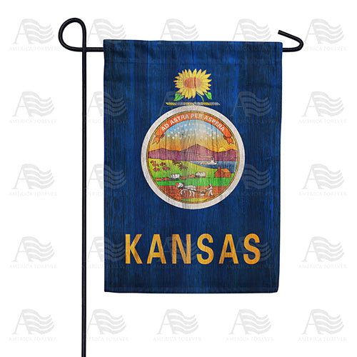 America Forever Kansas State Wood-Style Garden Flag