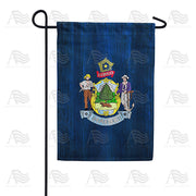 America Forever Maine State Wood-Style Garden Flag