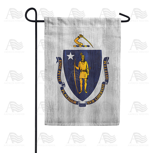 America Forever Massachusetts State Wood-Style Garden Flag