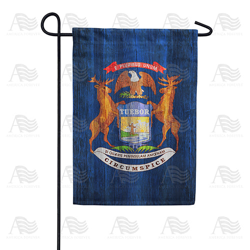 America Forever Michigan State Wood-Style Garden Flag