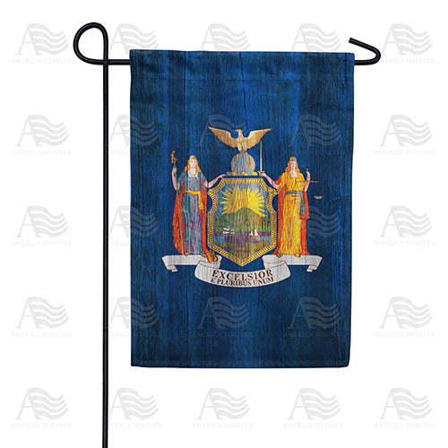 America Forever New York State Wood-Style Garden Flag