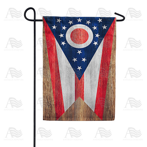 America Forever Ohio State Wood-Style Garden Flag