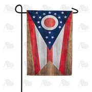 America Forever Ohio State Wood-Style Garden Flag