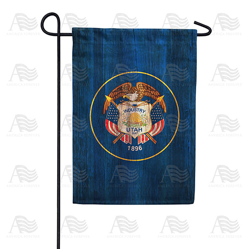 America Forever Utah State Wood-Style Garden Flag