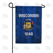 America Forever Wisconsin State Wood-Style Garden Flag