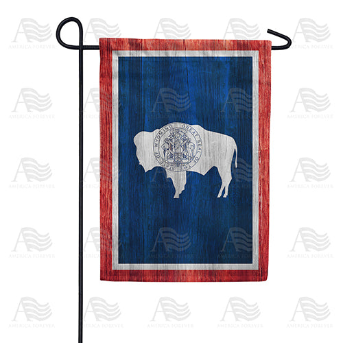 America Forever Wyoming State Wood-Style Garden Flag