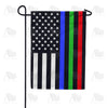 America Forever Thin Green, Red, Blue Line Garden Flag