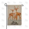 Merry Christmas Deer Family Double Sided Burlap Garden Flag
