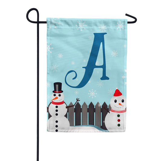 America Forever Let It Snow Backyard Snowmen Monogram Garden Flag