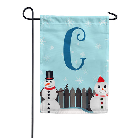 America Forever Let It Snow Backyard Snowmen Monogram Garden Flag