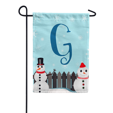 America Forever Let It Snow Backyard Snowmen Monogram Garden Flag
