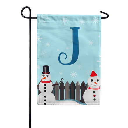 America Forever Let It Snow Backyard Snowmen Monogram Garden Flag