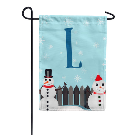 America Forever Let It Snow Backyard Snowmen Monogram Garden Flag