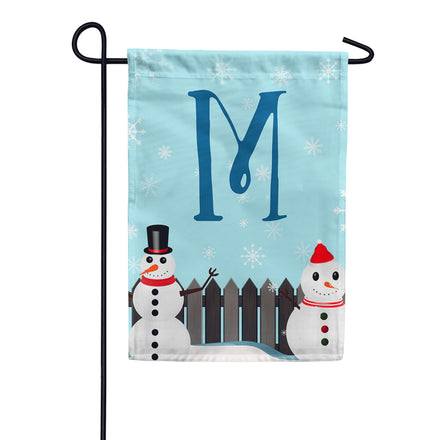 America Forever Let It Snow Backyard Snowmen Monogram Garden Flag