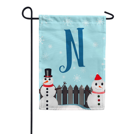 America Forever Let It Snow Backyard Snowmen Monogram Garden Flag