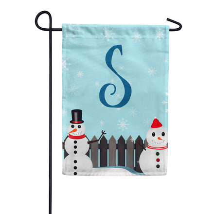 America Forever Let It Snow Backyard Snowmen Monogram Garden Flag