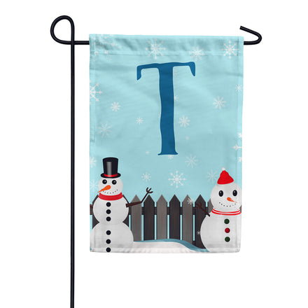 America Forever Let It Snow Backyard Snowmen Monogram Garden Flag