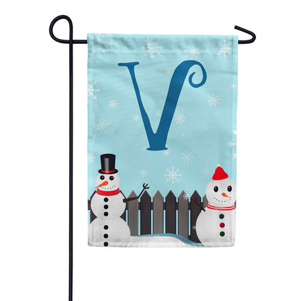 America Forever Let It Snow Backyard Snowmen Monogram Garden Flag