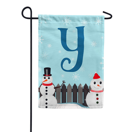 America Forever Let It Snow Backyard Snowmen Monogram Garden Flag