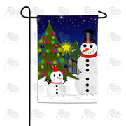 America Forever Snowman Christmas Tree Garden Flag