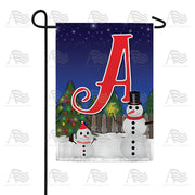 America Forever Snowman Christmas Tree Monogram Garden Flag
