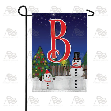 America Forever Snowman Christmas Tree Monogram Garden Flag