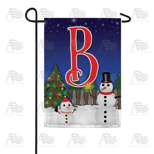 America Forever Snowman Christmas Tree Monogram Garden Flag