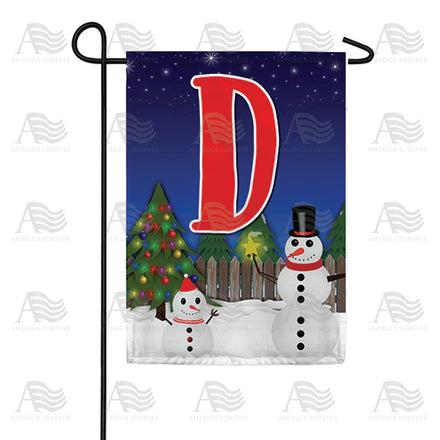 America Forever Snowman Christmas Tree Monogram Garden Flag