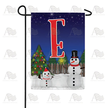 America Forever Snowman Christmas Tree Monogram Garden Flag