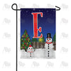 America Forever Snowman Christmas Tree Monogram Garden Flag