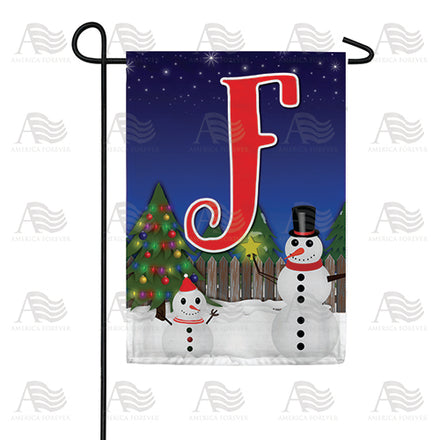 America Forever Snowman Christmas Tree Monogram Garden Flag
