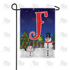 America Forever Snowman Christmas Tree Monogram Garden Flag