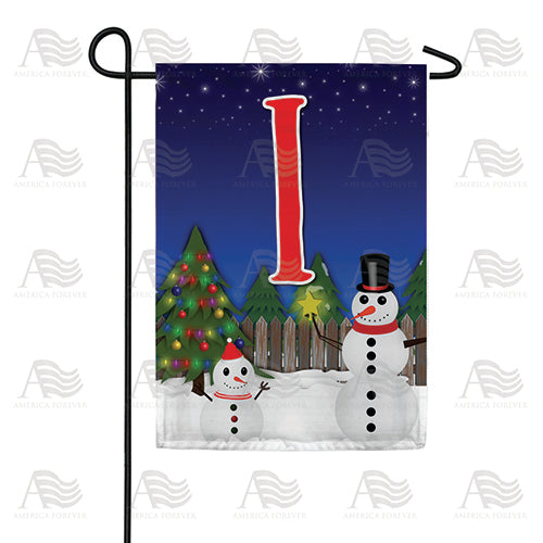 America Forever Snowman Christmas Tree Monogram Garden Flag
