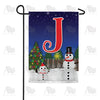 America Forever Snowman Christmas Tree Monogram Garden Flag