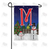America Forever Snowman Christmas Tree Monogram Garden Flag